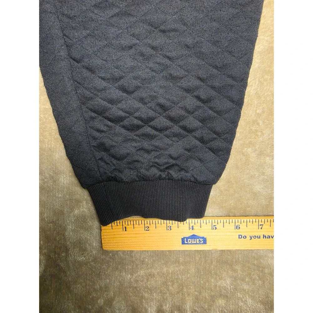 True Religion Mens XL Quilted Jogger Pants Black Diamond Horseshoe Logo Sweats